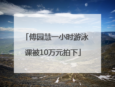 傅园慧一小时游泳课被10万元拍下