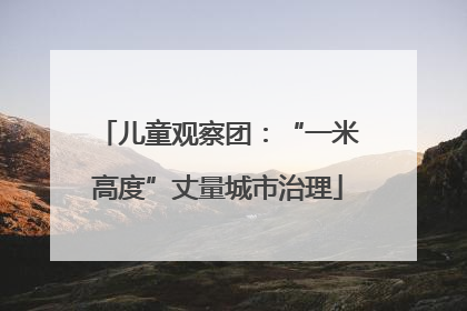 儿童观察团：“一米高度”丈量城市治理