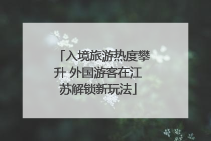 入境旅游热度攀升 外国游客在江苏解锁新玩法
