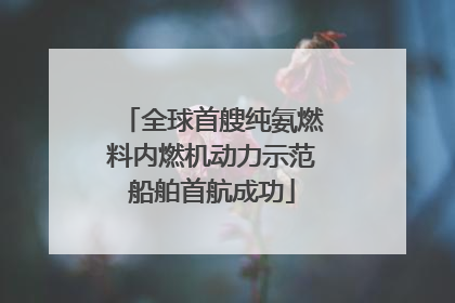 全球首艘纯氨燃料内燃机动力示范船舶首航成功