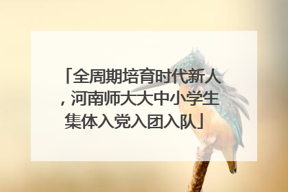 全周期培育时代新人，河南师大大中小学生集体入党入团入队