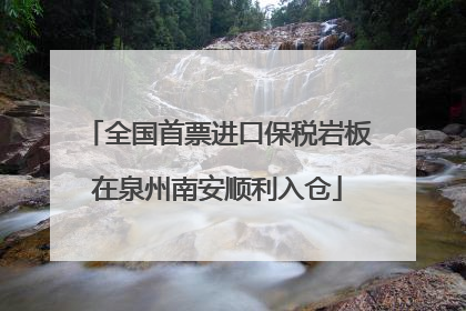 全国首票进口保税岩板在泉州南安顺利入仓