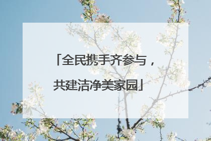 全民携手齐参与，共建洁净美家园