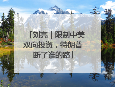 刘亮｜限制中美双向投资，特朗普断了谁的路
