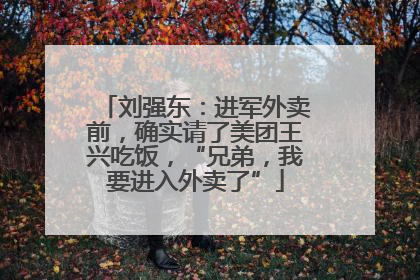 刘强东：进军外卖前，确实请了美团王兴吃饭，“兄弟，我要进入外卖了”