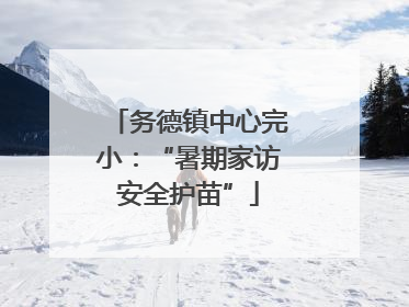 务德镇中心完小：“暑期家访安全护苗”