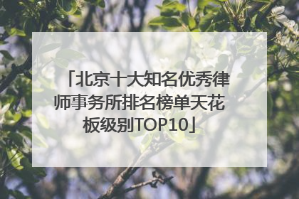 北京十大知名优秀律师事务所排名榜单天花板级别TOP10