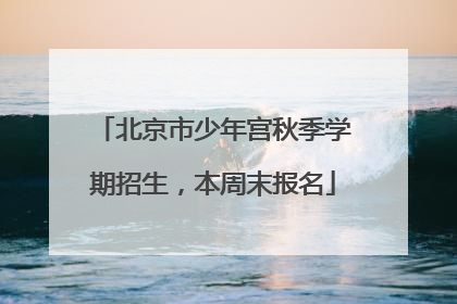 北京市少年宫秋季学期招生，本周末报名