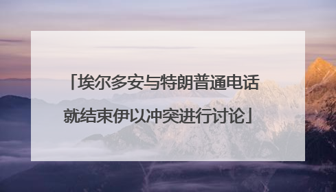 埃尔多安与特朗普通电话 就结束伊以冲突进行讨论