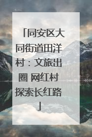 同安区大同街道田洋村：文旅出圈 网红村探索长红路