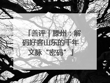 善评｜滕州：解码好客山东的千年文脉“密码”