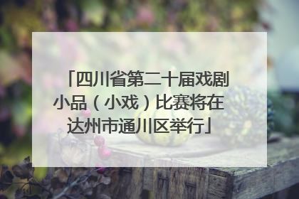 四川省第二十届戏剧小品（小戏）比赛将在达州市通川区举行