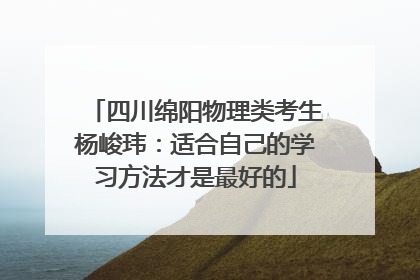 四川绵阳物理类考生杨峻玮：适合自己的学习方法才是最好的