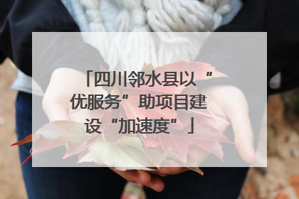 四川邻水县以“优服务”助项目建设“加速度”