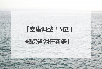 密集调整！5位干部跨省调任新疆