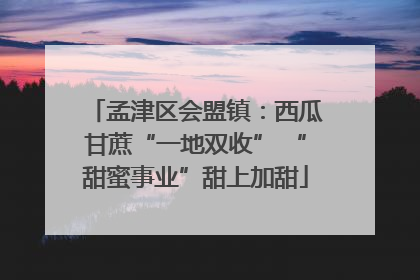 孟津区会盟镇：西瓜甘蔗“一地双收” “甜蜜事业”甜上加甜