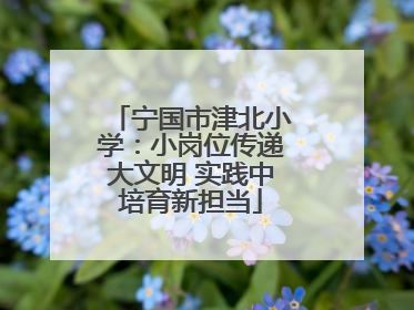 宁国市津北小学：小岗位传递大文明 实践中培育新担当