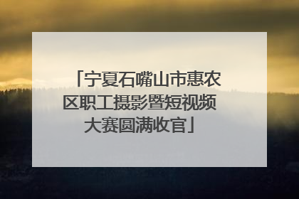 宁夏石嘴山市惠农区职工摄影暨短视频大赛圆满收官