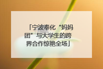 宁波奉化“妈妈团”与大学生的跨界合作惊艳全场