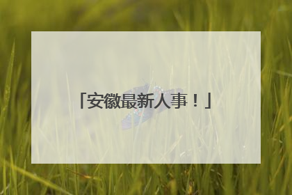 安徽最新人事！