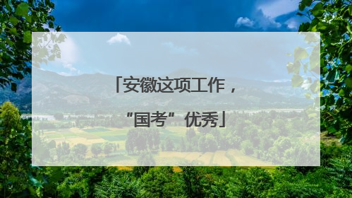 安徽这项工作，“国考”优秀