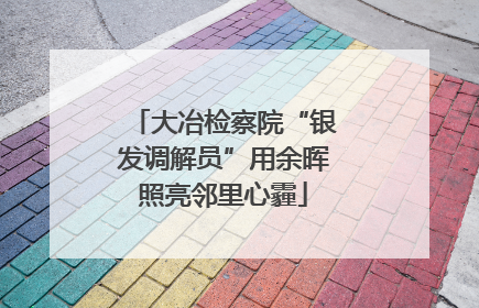 大冶检察院“银发调解员”用余晖照亮邻里心霾