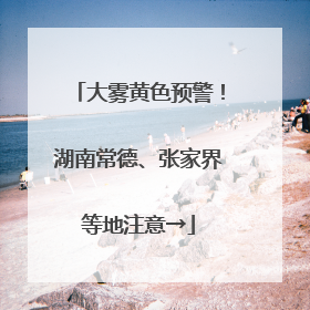 大雾黄色预警！湖南常德、张家界等地注意→