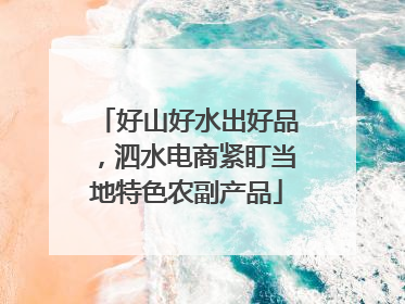 好山好水出好品，泗水电商紧盯当地特色农副产品