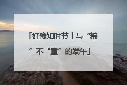 好豫知时节丨与“粽”不“童”的端午