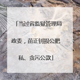 当过省监狱管理局政委，苗正钊损公肥私、贪污公款