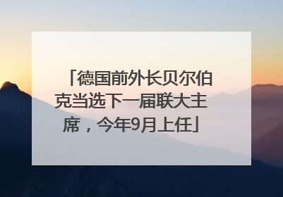 德国前外长贝尔伯克当选下一届联大主席，今年9月上任
