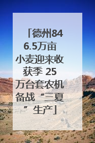 德州846.5万亩小麦迎来收获季 25万台套农机备战“三夏”生产