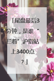 尾盘最后3分钟，是谁“拦着”沪指站上3400点？