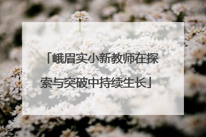 峨眉实小新教师在探索与突破中持续生长