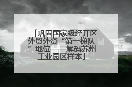 巩固国家级经开区外贸外资“第一梯队”地位——解码苏州工业园区样本