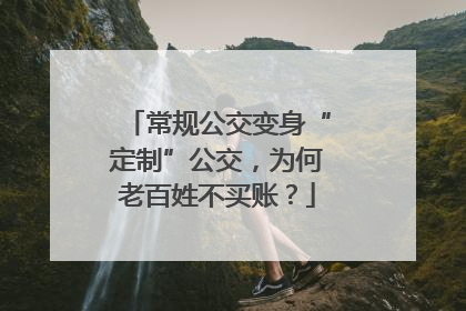 常规公交变身“定制”公交，为何老百姓不买账？