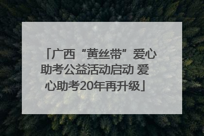 广西“黄丝带”爱心助考公益活动启动 爱心助考20年再升级