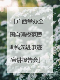 广西举办全国自强模范暨助残先进事迹宣讲报告会