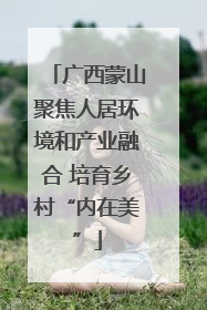 广西蒙山聚焦人居环境和产业融合 培育乡村“内在美”