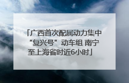 广西首次配属动力集中“复兴号”动车组 南宁至上海省时近6小时