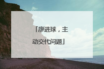 廖进球，主动交代问题