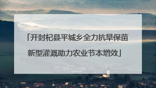 开封杞县平城乡全力抗旱保苗 新型灌溉助力农业节本增效