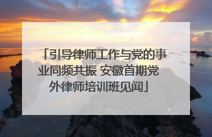 引导律师工作与党的事业同频共振 安徽首期党外律师培训班见闻