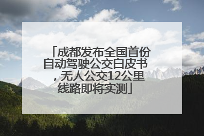 成都发布全国首份自动驾驶公交白皮书，无人公交12公里线路即将实测