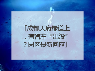 成都天府绿道上，有汽车“出没”？园区最新回应