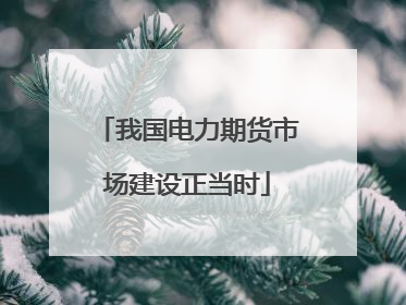 我国电力期货市场建设正当时