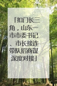 扣门长三角，山东一市市委书记、市长接连带队招商谋深度对接