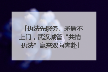 执法先服务、矛盾不上门，武汉城管“共情执法”赢来双向奔赴