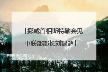挪威首相斯特勒会见中联部部长刘建超