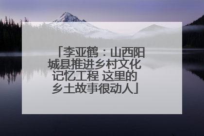 李亚鹤：山西阳城县推进乡村文化记忆工程 这里的乡土故事很动人